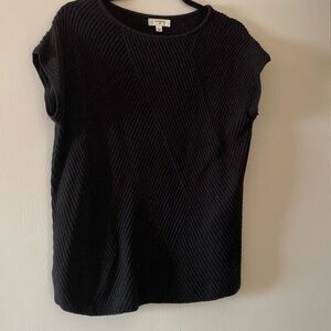 Billy Reid capped sleeve ribbed cotton sweater.